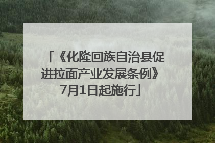 《化隆回族自治县促进拉面产业发展条例》7月1日起施行