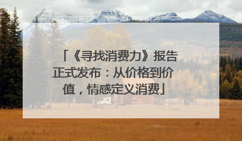 《寻找消费力》报告正式发布：从价格到价值，情感定义消费