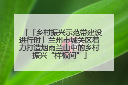 「乡村振兴示范带建设进行时」兰州市城关区着力打造烟雨兰山中的乡村振兴“样板间”