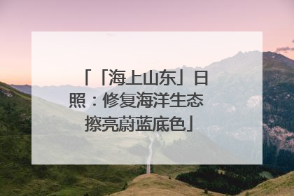 「海上山东」日照：修复海洋生态 擦亮蔚蓝底色