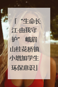 “生命长江·由我守护” 峨眉山桂花桥镇小增加学生环保意识