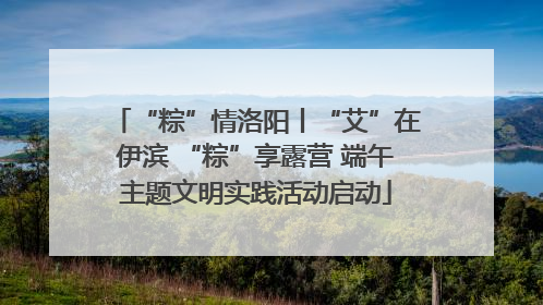 “粽”情洛阳丨“艾”在伊滨 “粽”享露营 端午主题文明实践活动启动