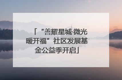 “善耀星城·微光暖开福”社区发展基金公益季开启