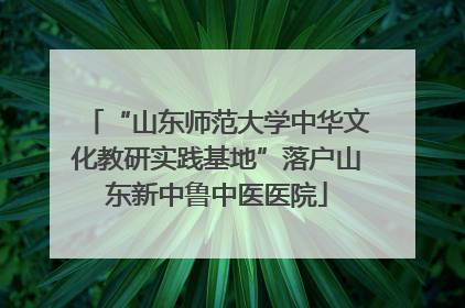 “山东师范大学中华文化教研实践基地”落户山东新中鲁中医医院