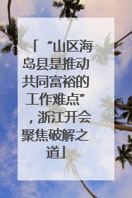 “山区海岛县是推动共同富裕的工作难点”，浙江开会聚焦破解之道
