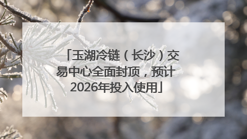 玉湖冷链（长沙）交易中心全面封顶，预计2026年投入使用