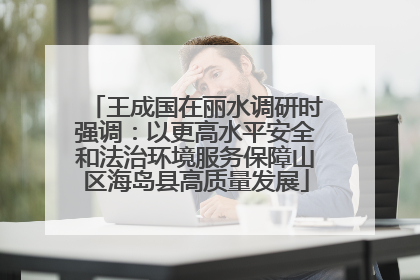 王成国在丽水调研时强调：以更高水平安全和法治环境服务保障山区海岛县高质量发展