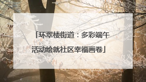 环翠楼街道：多彩端午活动绘就社区幸福画卷