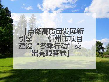 点燃高质量发展新引擎——忻州市项目建设“冬季行动”交出亮眼答卷