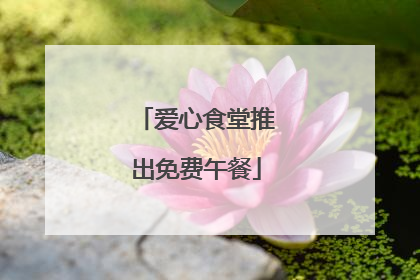爱心食堂推出免费午餐