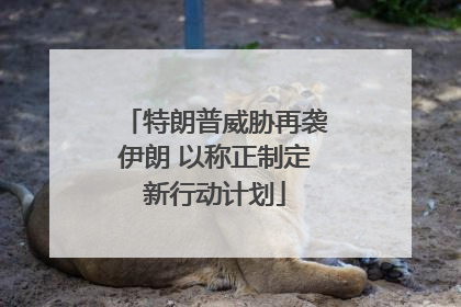 特朗普威胁再袭伊朗 以称正制定新行动计划