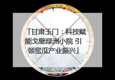 甘肃玉门：科技赋能戈壁绿洲小院 引领蜜瓜产业振兴