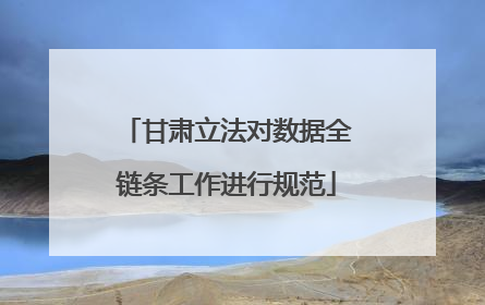 甘肃立法对数据全链条工作进行规范