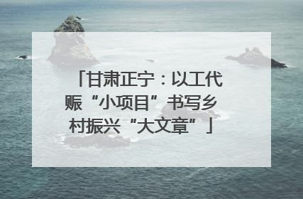 甘肃正宁：以工代赈“小项目”书写乡村振兴“大文章”