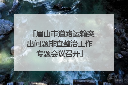 眉山市道路运输突出问题排查整治工作专题会议召开