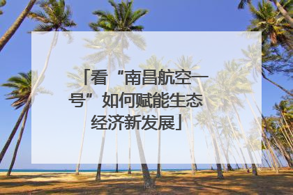看“南昌航空一号”如何赋能生态经济新发展