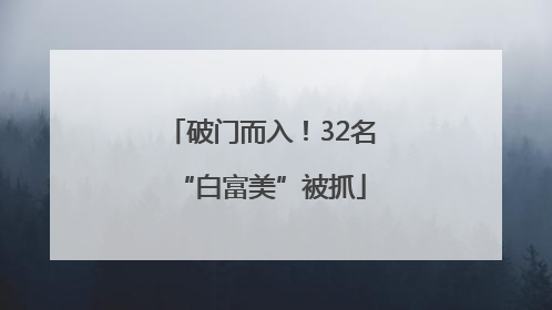 破门而入！32名“白富美”被抓