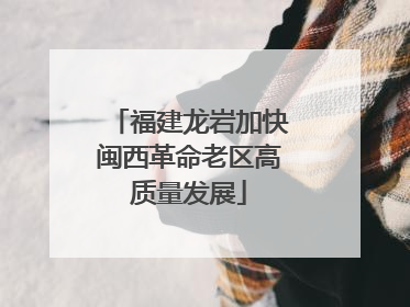 福建龙岩加快闽西革命老区高质量发展