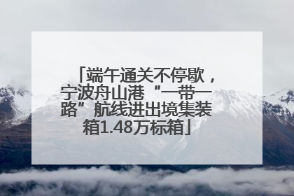端午通关不停歇，宁波舟山港“一带一路”航线进出境集装箱1.48万标箱