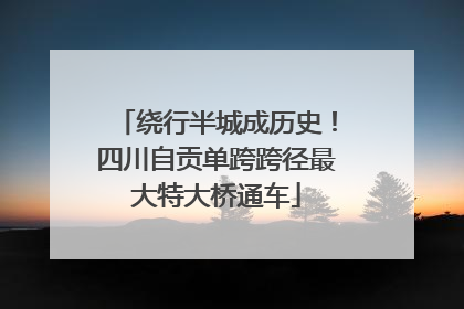 绕行半城成历史！四川自贡单跨跨径最大特大桥通车