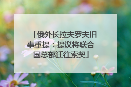 俄外长拉夫罗夫旧事重提：提议将联合国总部迁往索契
