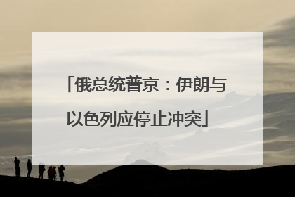 俄总统普京：伊朗与以色列应停止冲突