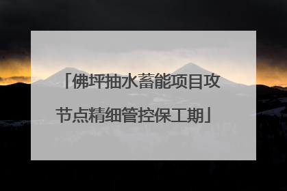 佛坪抽水蓄能项目攻节点精细管控保工期