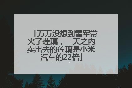 万万没想到雷军带火了莲藕，一天之内卖出去的莲藕是小米汽车的22倍