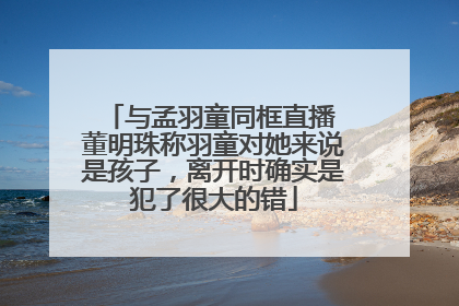 与孟羽童同框直播 董明珠称羽童对她来说是孩子，离开时确实是犯了很大的错