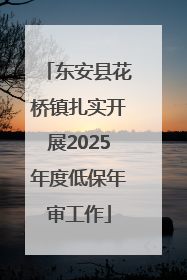 东安县花桥镇扎实开展2025年度低保年审工作