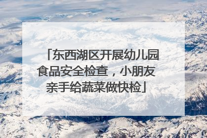 东西湖区开展幼儿园食品安全检查，小朋友亲手给蔬菜做快检