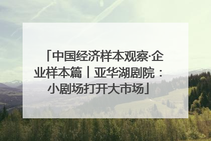 中国经济样本观察·企业样本篇︱亚华湖剧院：小剧场打开大市场