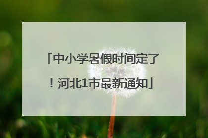 中小学暑假时间定了！河北1市最新通知