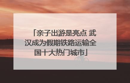 亲子出游是亮点 武汉成为假期铁路运输全国十大热门城市