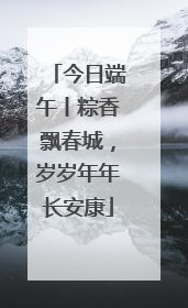 今日端午丨粽香飘春城，岁岁年年长安康