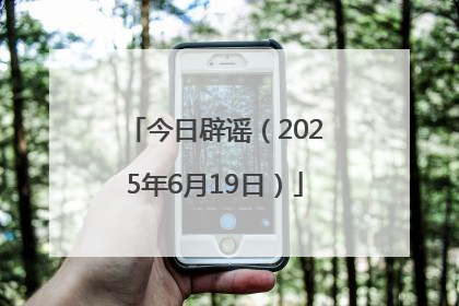 今日辟谣（2025年6月19日）