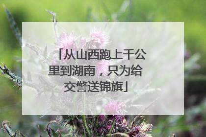 从山西跑上千公里到湖南，只为给交警送锦旗