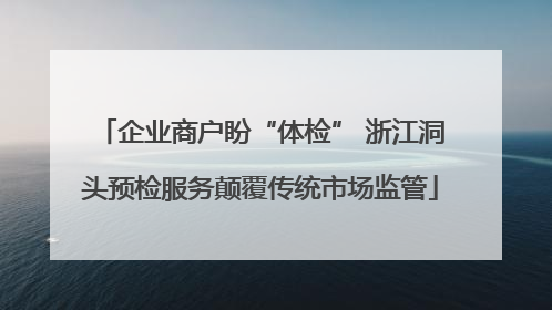 企业商户盼“体检” 浙江洞头预检服务颠覆传统市场监管