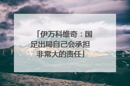 伊万科维奇：国足出局自己会承担非常大的责任