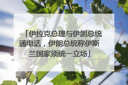 伊拉克总理与伊朗总统通电话，伊朗总统称伊斯兰国家须统一立场