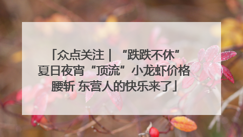 众点关注｜“跌跌不休” 夏日夜宵“顶流”小龙虾价格腰斩 东营人的快乐来了