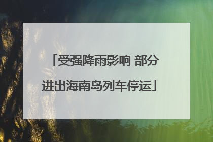 受强降雨影响 部分进出海南岛列车停运