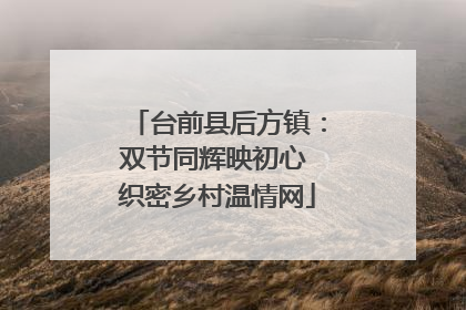 台前县后方镇：双节同辉映初心 织密乡村温情网