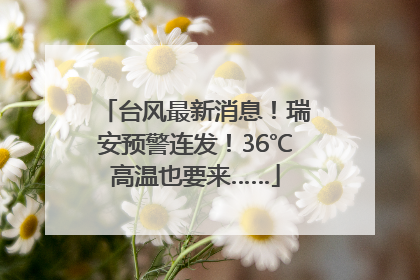 台风最新消息！瑞安预警连发！36℃高温也要来……