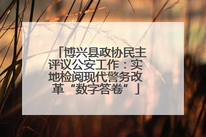 博兴县政协民主评议公安工作：实地检阅现代警务改革“数字答卷”