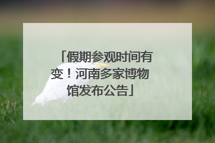 假期参观时间有变！河南多家博物馆发布公告