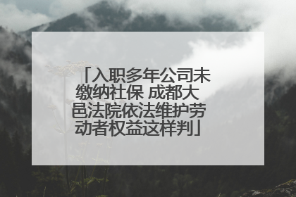 入职多年公司未缴纳社保 成都大邑法院依法维护劳动者权益这样判