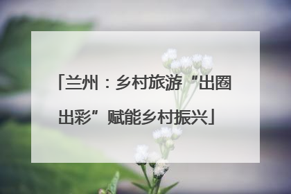 兰州：乡村旅游“出圈出彩”赋能乡村振兴