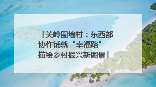 关岭围墙村：东西部协作铺就“幸福路” 描绘乡村振兴新图景
