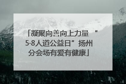 凝聚向善向上力量 “5·8人道公益日”扬州分会场有爱有健康
